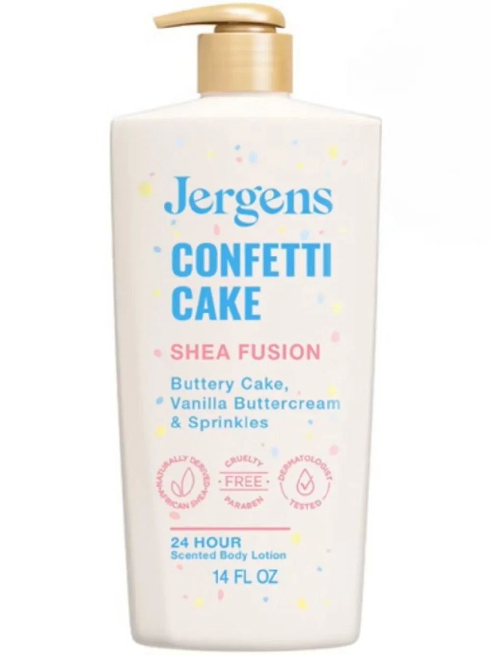 Jergens Limited Edition Confetti Cake Scented Lotion 14oz 125th Anniversary NWOT